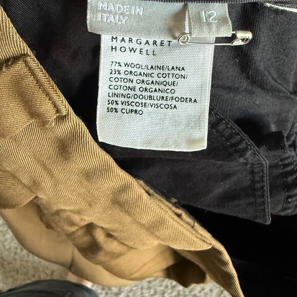 Vintage Margaret Howell Trousers Womens Pants 12 Tan Pleated Quiet Luxury Cuffed - Picture 4 of 7